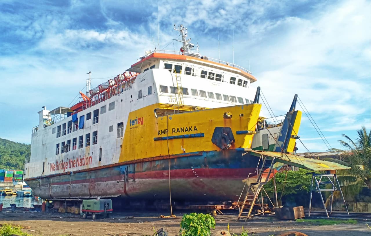 Docking Repair KMP. Ranaka milik PT ASDP Indonesia Ferry (Persero) Cabang Bitung